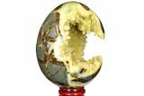 Calcite Crystal Filled Septarian Geode Egg - Utah #114321-1